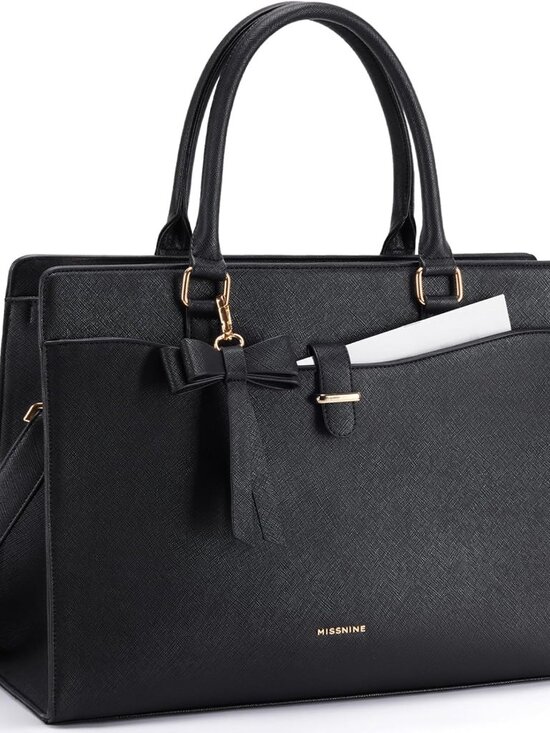 Handbags - Laptop Tote Bag for Women 15.6 Inch Leather Work Bags Teacher Computer Purse Bri